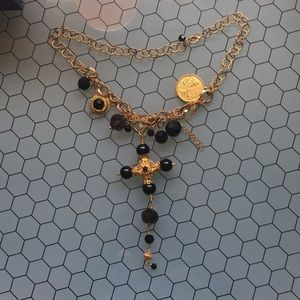 Gold and black necklace